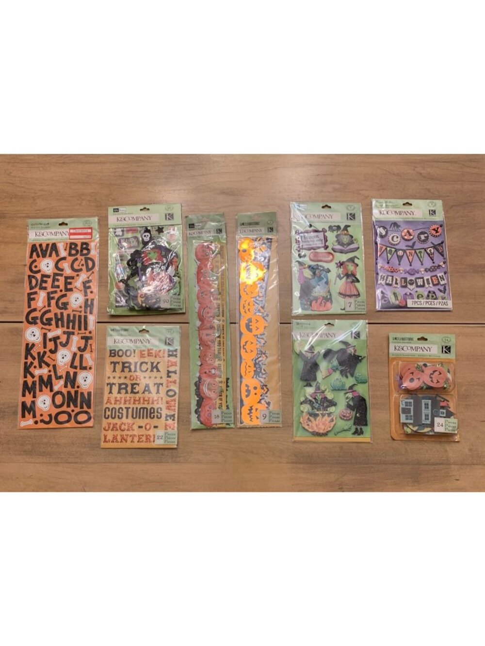 NWT K & Company Halloween Scrapbooking Stickers Lot Glitter Die-Cut Designs Asst